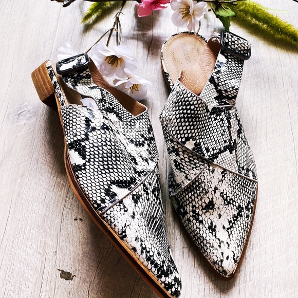 A Rider Girl slingback snake print pointed flats - Picture 10 of 11